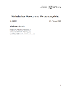 Sächsisches Gesetz- und Verordnungsblatt Heft 5/2023