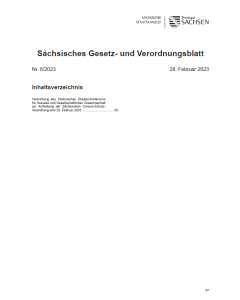 Sächsisches Gesetz- und Verordnungsblatt Heft 6/2023