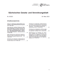 Sächsisches Gesetz- und Verordnungsblatt Heft 8/2023