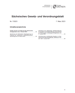 Sächsisches Gesetz- und Verordnungsblatt Heft 7/2023