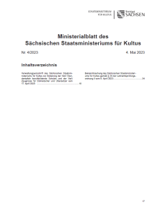 Ministerialblatt des Sächsischen Staatsministeriums für Kultus Heft 04/2023