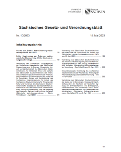 Sächsisches Gesetz- und Verordnungsblatt Heft 10/2023