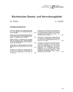 Sächsisches Gesetz- und Verordnungsblatt Heft 14/2023