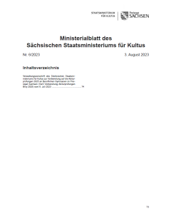 Ministerialblatt des Sächsischen Staatsministeriums für Kultus Heft 06/2023