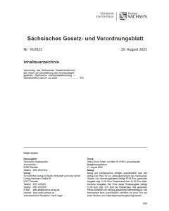 Sächsisches Gesetz- und Verordnungsblatt Heft 16/2023