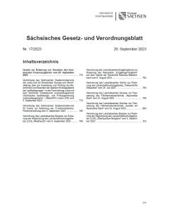 Sächsisches Gesetz- und Verordnungsblatt Heft 17/2023