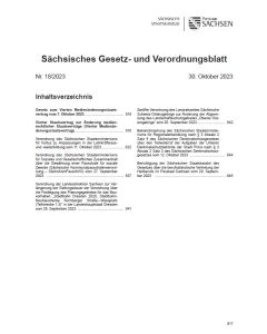 Sächsisches Gesetz- und Verordnungsblatt Heft 18/2023