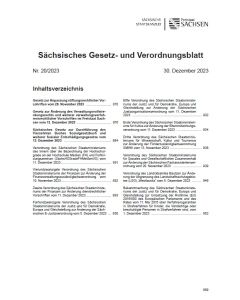 Sächsisches Gesetz- und Verordnungsblatt Heft 20/2023