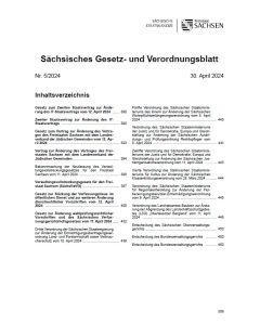 Sächsisches Gesetz- und Verordnungsblatt Heft 5/2024