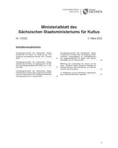 Ministerialblatt des Sächsischen Staatsministeriums für Kultus Heft 03/2022