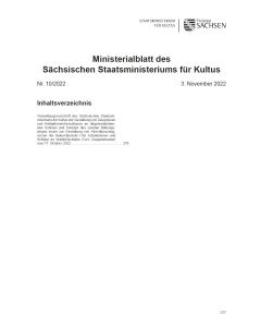 Ministerialblatt des Sächsischen Staatsministeriums für Kultus Heft 10/2022