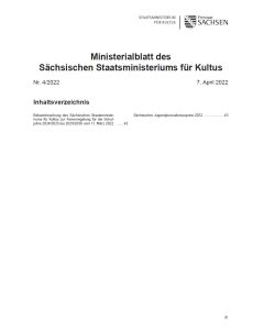 Ministerialblatt des Sächsischen Staatsministeriums für Kultus Heft 04/2022