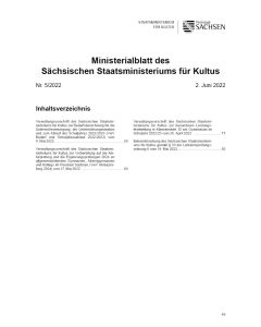 Ministerialblatt des Sächsischen Staatsministeriums für Kultus Heft 05/2022