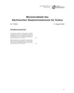 Ministerialblatt des Sächsischen Staatsministeriums für Kultus Heft 07/2022