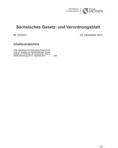 Sächsisches Gesetz- und Verordnungsblatt Heft 45/2021