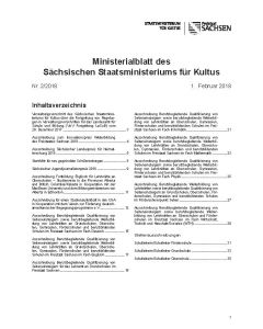 Ministerialblatt des Sächsischen Staatsministeriums für Kultus Heft 1a/2021
