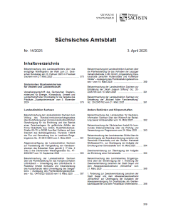 Sächsisches Amtsblatt Nr. 14/2025 - Inhaltsverzeichnis