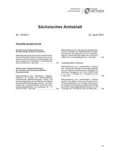 Sächsisches Amtsblatt Heft 16/2021