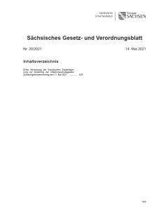 Sächsisches Gesetz- und Verordnungsblatt Heft 20/2021