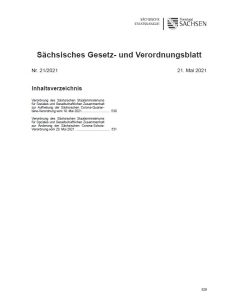 Sächsisches Gesetz- und Verordnungsblatt Heft 21/2021