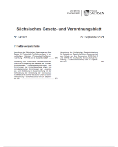 Sächsisches Gesetz- und Verordnungsblatt Heft 34/2021