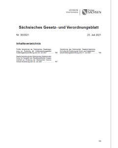 Sächsisches Gesetz- und Verordnungsblatt Heft 30/2021