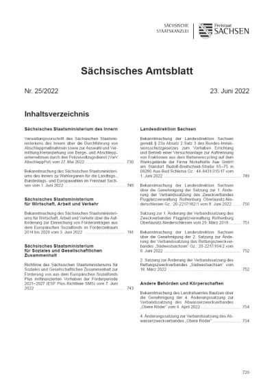 Sächsisches Amtsblatt Heft 25/2022