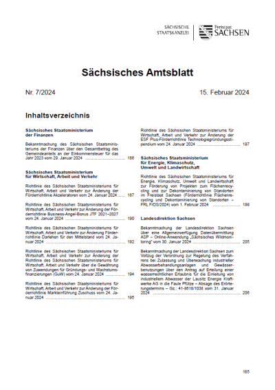 Sächsisches Amtsblatt Heft 07/2024