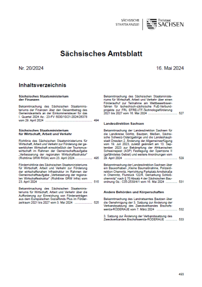 Sächsisches Amtsblatt Heft 20/2024