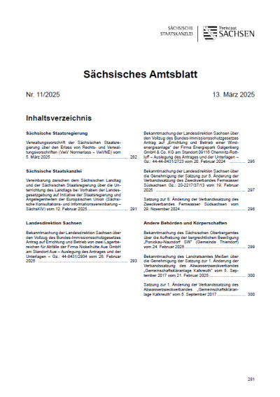 Sächsisches Amtsblatt Heft 11/2025