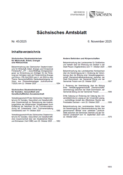 Sächsisches Amtsblatt Heft 45/2025