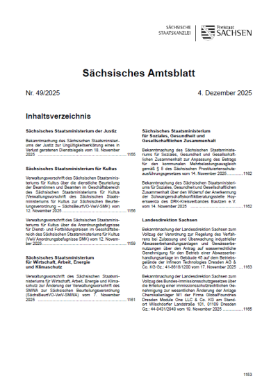 Sächsisches Amtsblatt Heft 49/2025