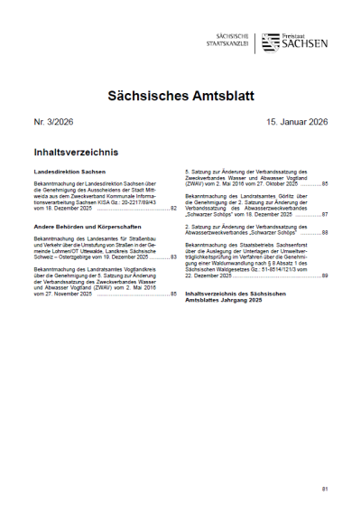 Sächsisches Amtsblatt Heft 03/2026