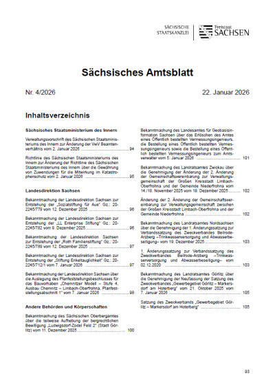 Sächsisches Amtsblatt Heft 04/2026