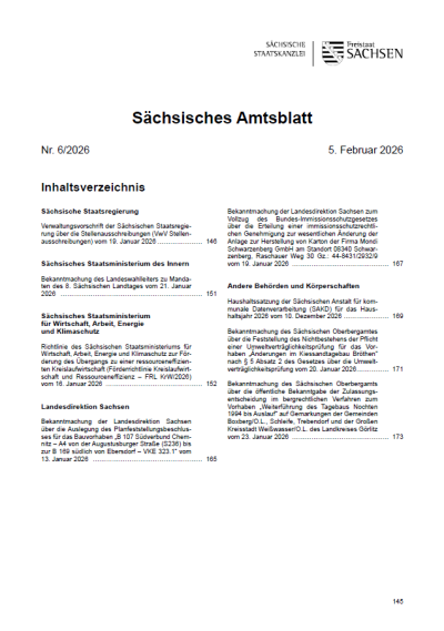 Sächsisches Amtsblatt Heft 06/2026