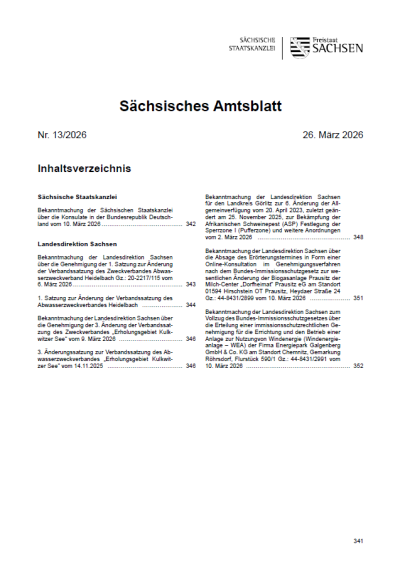 Sächsisches Amtsblatt Heft 13/2026