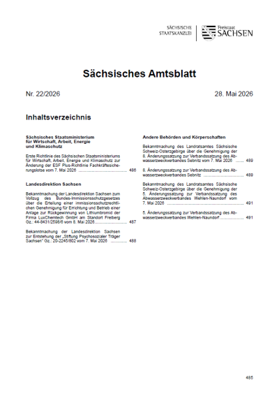 Sächsisches Amtsblatt Heft 22/2026
