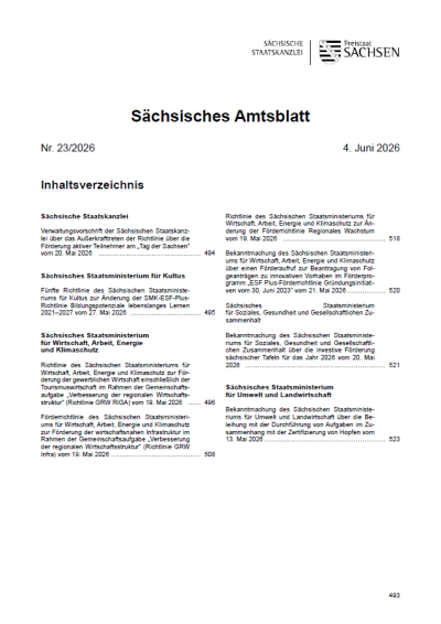 Sächsisches Amtsblatt Heft 23/2026
