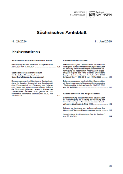 Sächsisches Amtsblatt Heft 24/2026