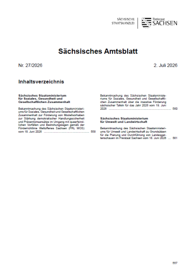 Sächsisches Amtsblatt Heft 27/2026