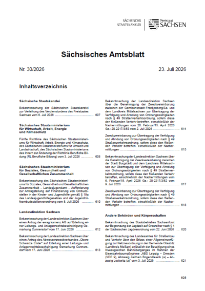 Sächsisches Amtsblatt Heft 30/2026