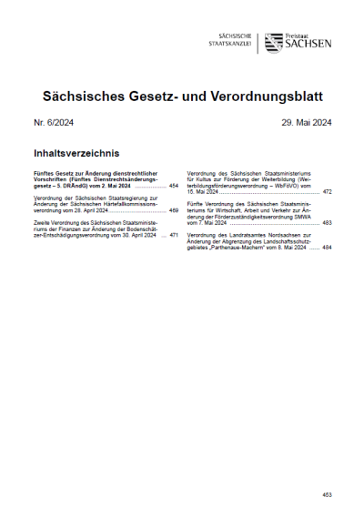 Sächsisches Gesetz- und Verordnungsblatt Heft 6/2024