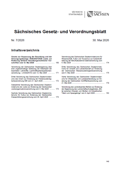 Sächsisches Gesetz- und Verordnungsblatt Heft 07/2026