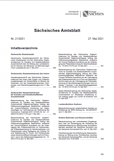 Sächsisches Amtsblatt Heft 20/2022