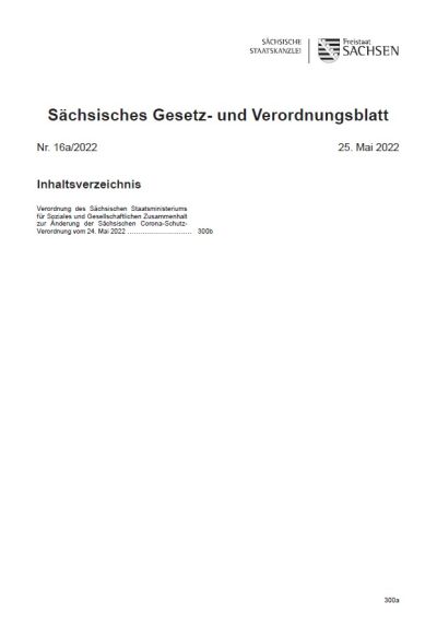 Sächsisches Gesetz- und Verordnungsblatt Heft 16a/2022