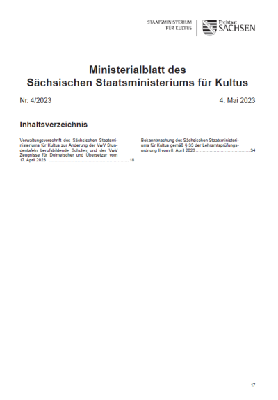 Ministerialblatt des Sächsischen Staatsministeriums für Kultus Heft 04/2023