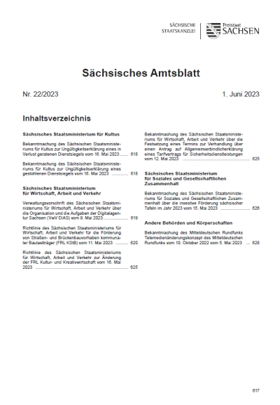 Sächsisches Amtsblatt Heft 22/2023