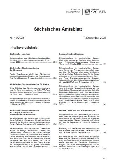 Sächsisches Amtsblatt Heft 49/2023