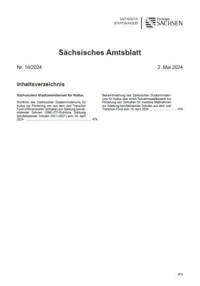 Sächsisches Amtsblatt Heft 18/2024