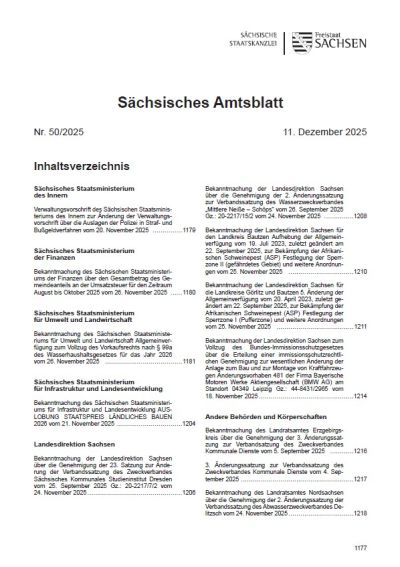 Sächsisches Amtsblatt Heft 50/2025